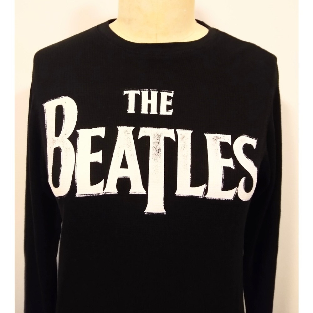 Beatles Long Sleeve Shirt Thermal Black White S
